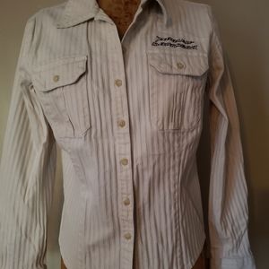Harley Davidson ladies creme logo button down